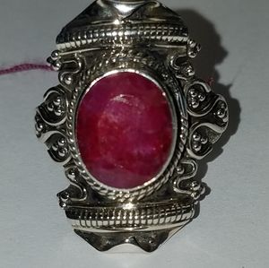 New Sterling Silver Ruby Ring